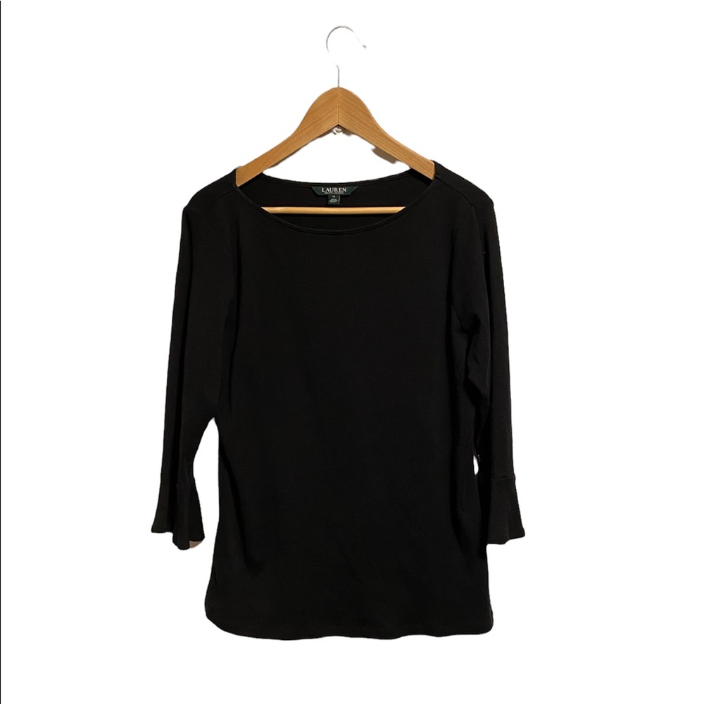 Lauren Ralph Lauren Top Black Bell Sleeves